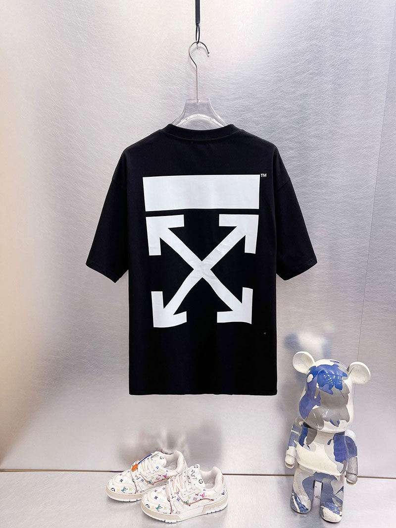 Off-White Arrow Print T-Shirt — White / Black / Cyan