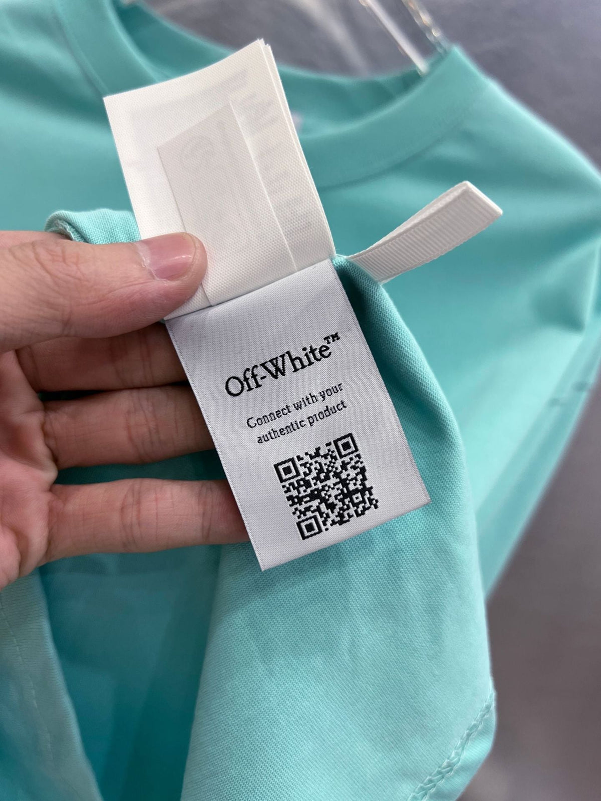 Off-White Arrow Print T-Shirt — White / Black / Cyan
