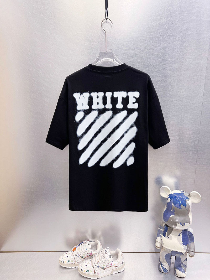 Off-White Diag Spray Tee — Grey / White / Black