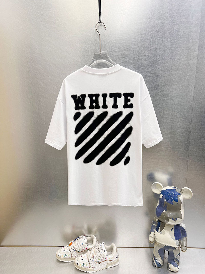 Off-White Diag Spray Tee — Grey / White / Black