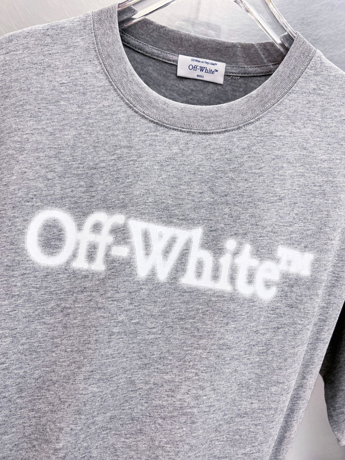 Off-White Diag Spray Tee — Grey / White / Black