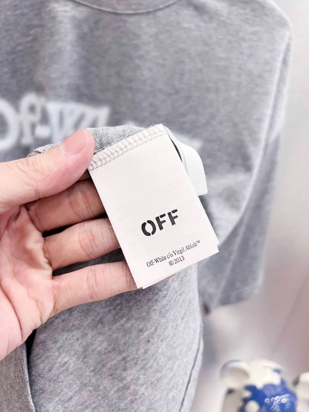 Off-White Diag Spray Tee — Grey / White / Black