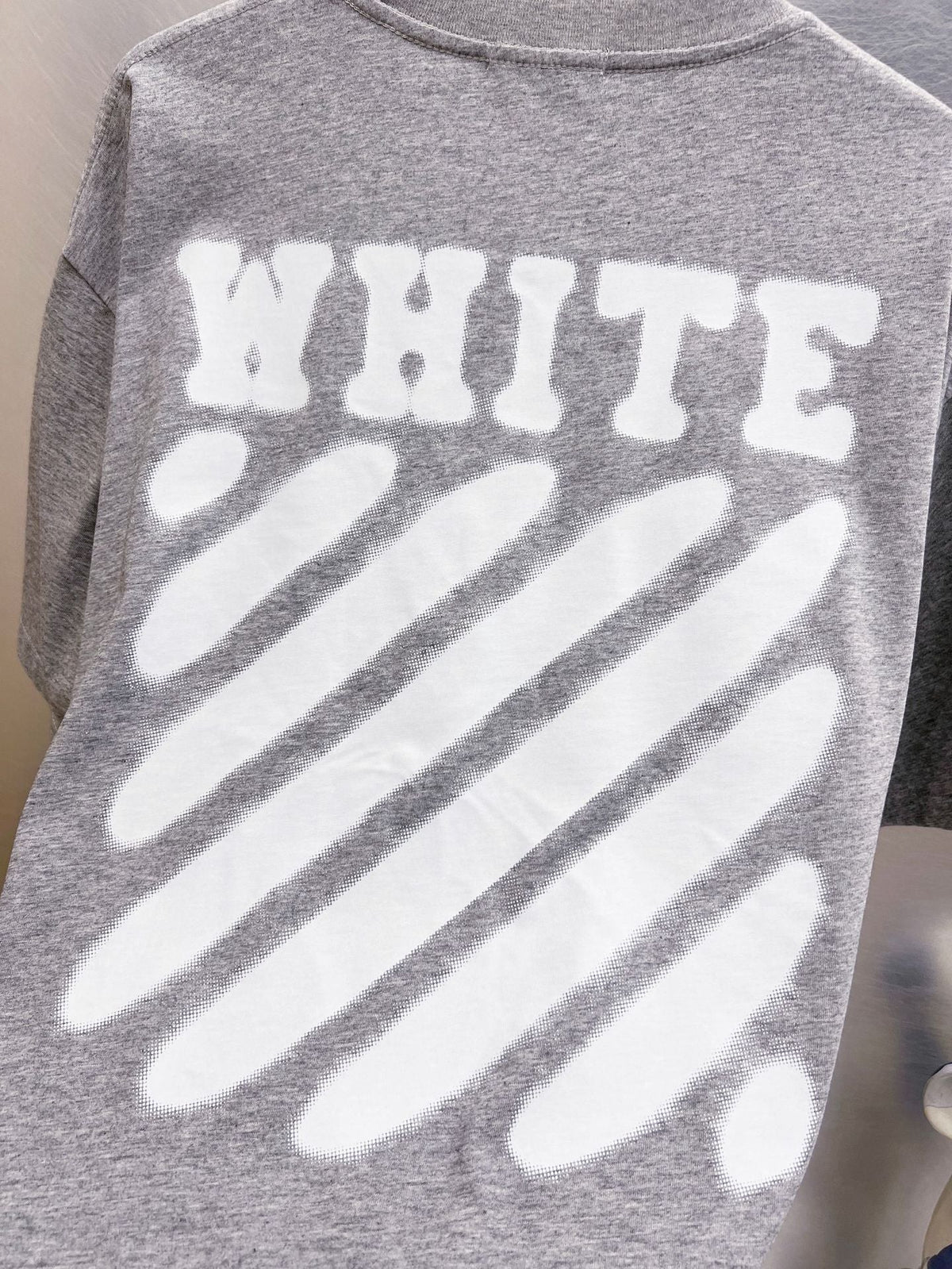 Off-White Diag Spray Tee — Grey / White / Black