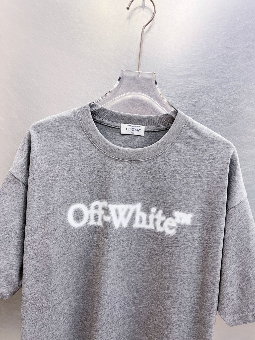 Off-White Diag Spray Tee — Grey / White / Black