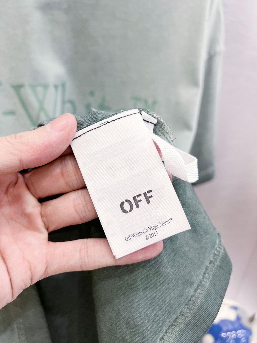 Off-White Laundry Skate Logo Tee — Matcha Green / Light Apricot