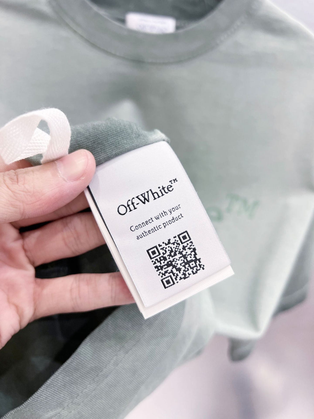 Off-White Laundry Skate Logo Tee — Matcha Green / Light Apricot