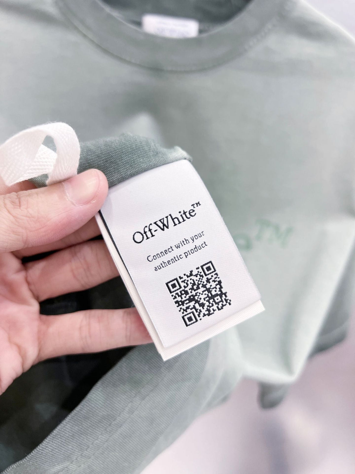 Off-White Laundry Skate Logo Tee — Matcha Green / Light Apricot