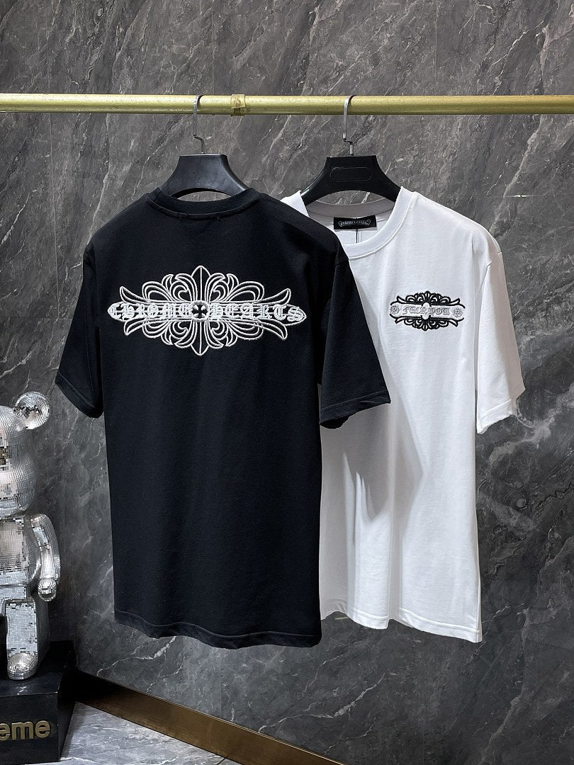 Chrome Hearts Fleur Cross Embroidered Graphic Tee – Black