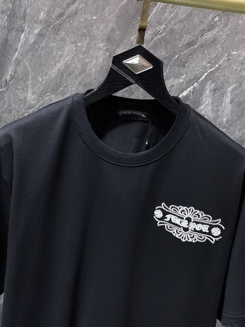 Chrome Hearts Fleur Cross Embroidered Graphic Tee – Black