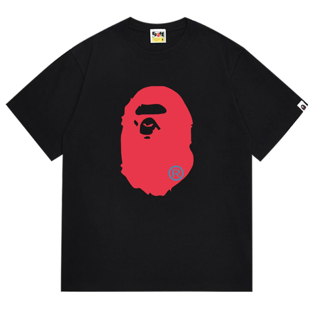 BAPE Ape Head Red Graphic Tee - Black