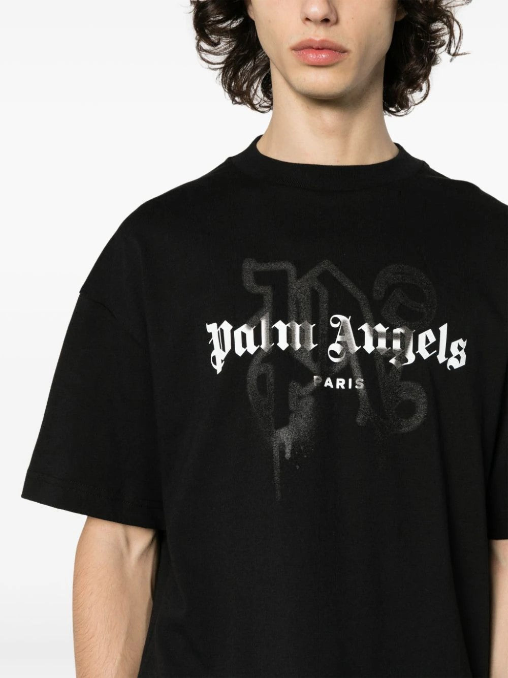 Palm Angels Logo Print T-Shirt – Black & White | 100% Cotton