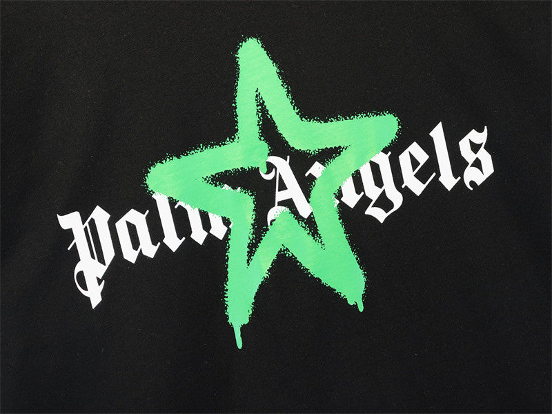 Palm Angels Spray Paint Star Gothic Logo Oversized T-Shirt