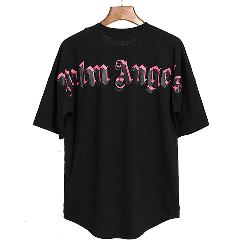 Palm Angels 3D Pink Shadow Gothic Back Logo Oversized T-Shirt
