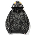 BAPE Gray Shark Full-Zip Hoodie