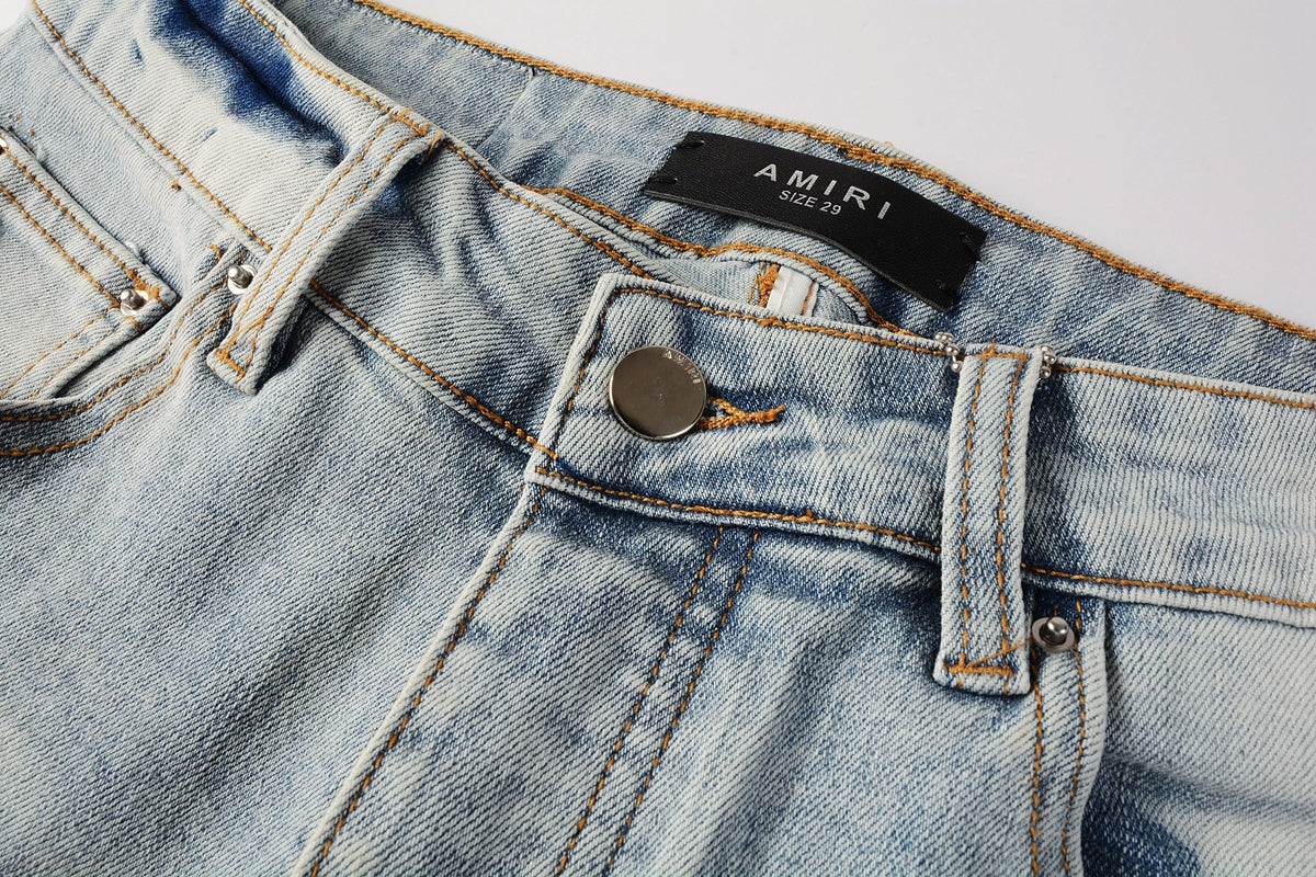 AMIRI Slim Jeans #8899 – Distressed Cotton Denim