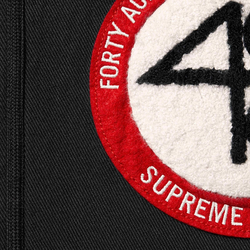 Supreme 40 Acres Twill Baseball Jersey — Black / White