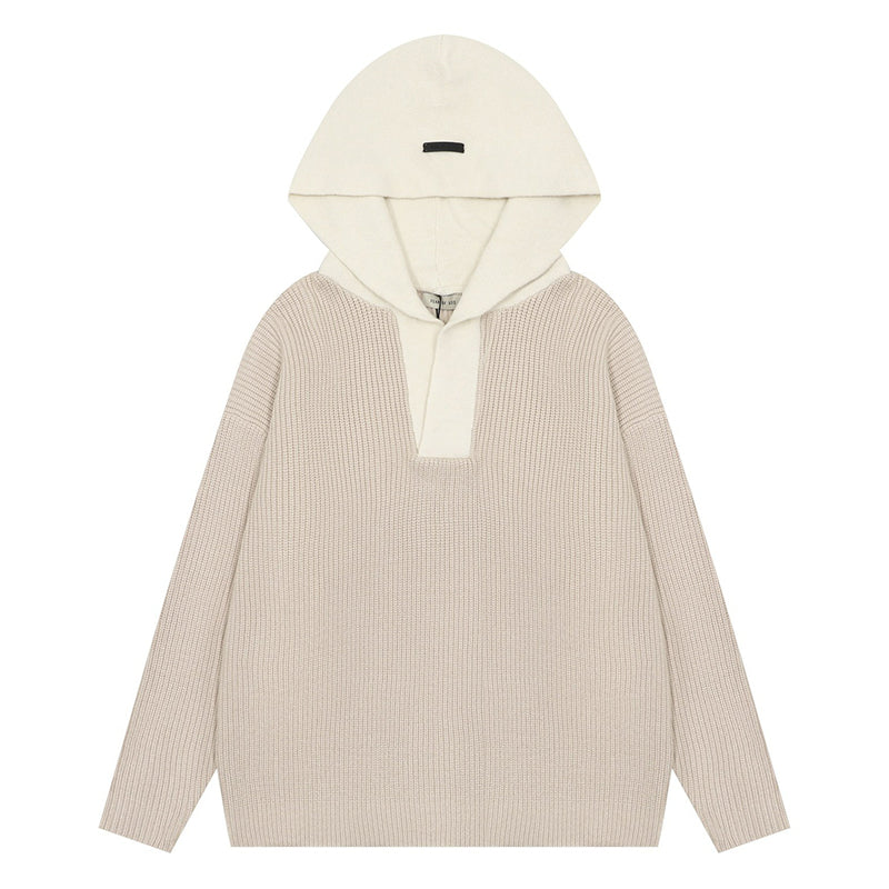 Fear Of God Knitted Sweater Hoodie – Grey / Apricot