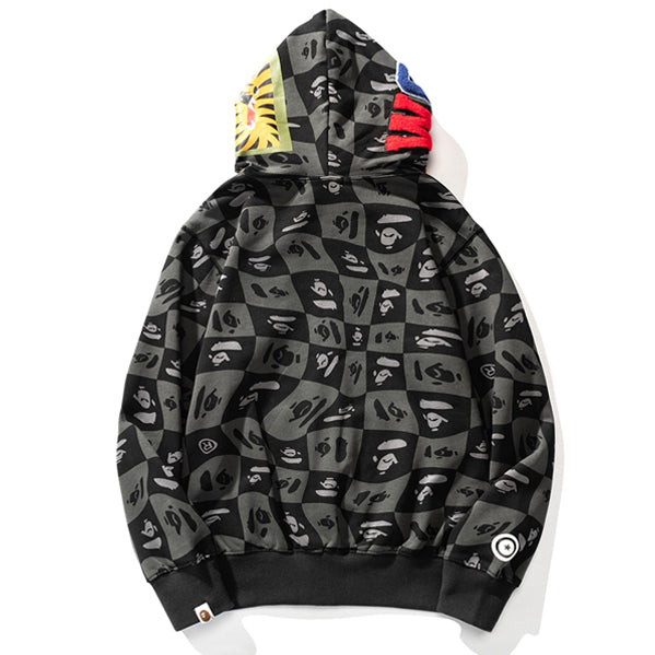 BAPE Gray Shark Full-Zip Hoodie