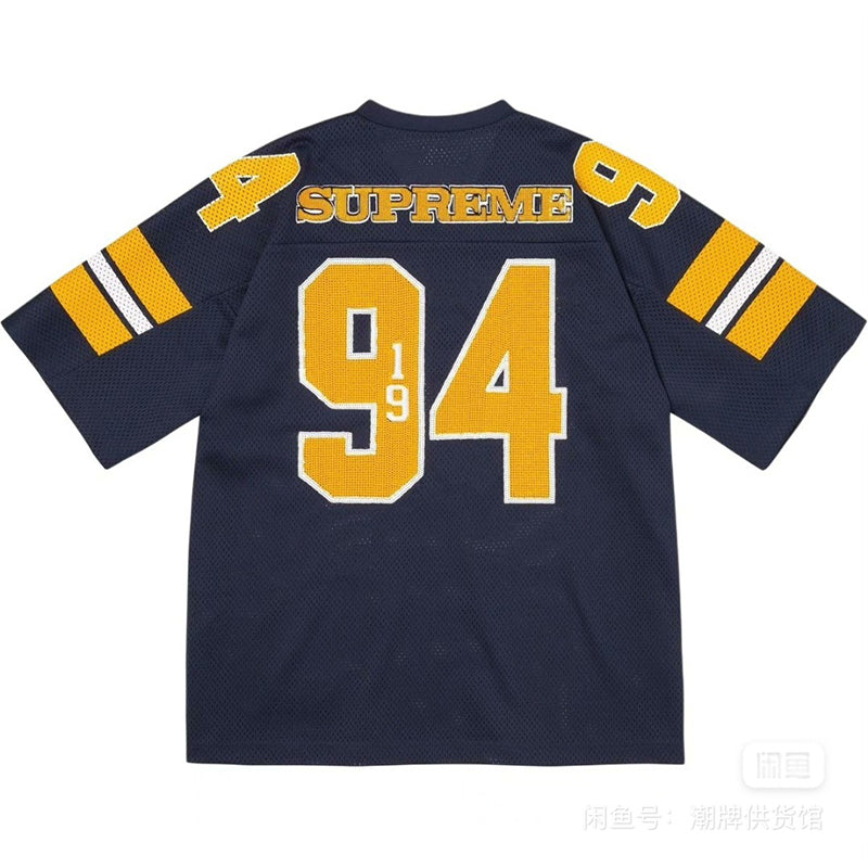 Supreme Sequin Football Jersey — Black / Blue