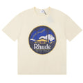 RHUDE Saint Malo Castle Graphic T-Shirt – Apricot / Black / White