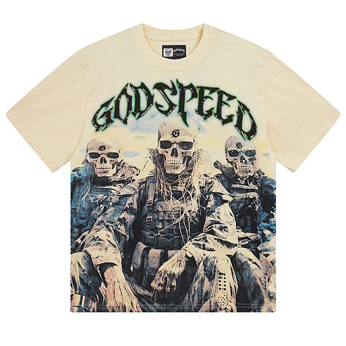 GODSPEED Skeleton Warrior Graphic T-Shirt – 100% Cotton