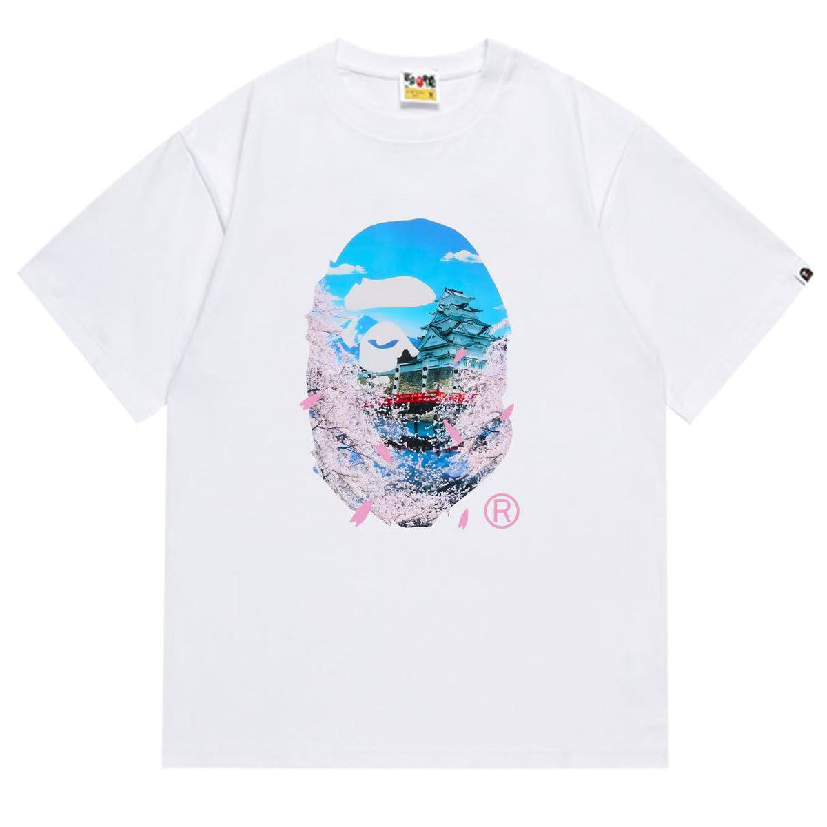 BAPE Ape Head Pattern Tee - Black & White