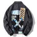 Off-White Destruction Oil Painting Graffiti Arrow Denim Jacket – Loose Sporty Fit