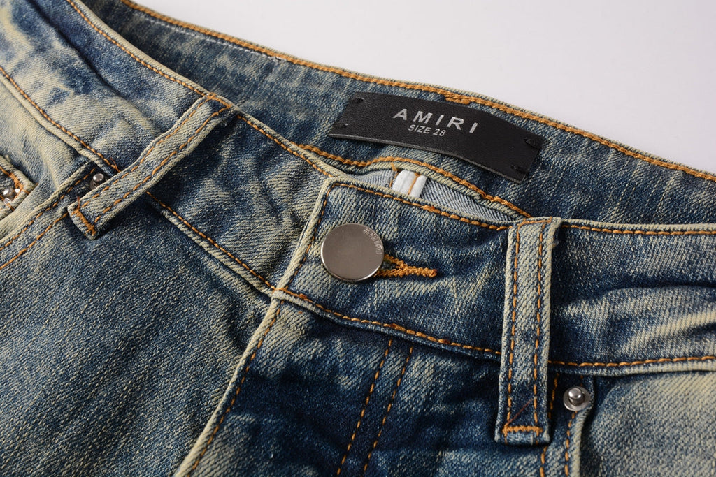 AMIRI Slim Fit Distressed Jeans – Full Length Denim