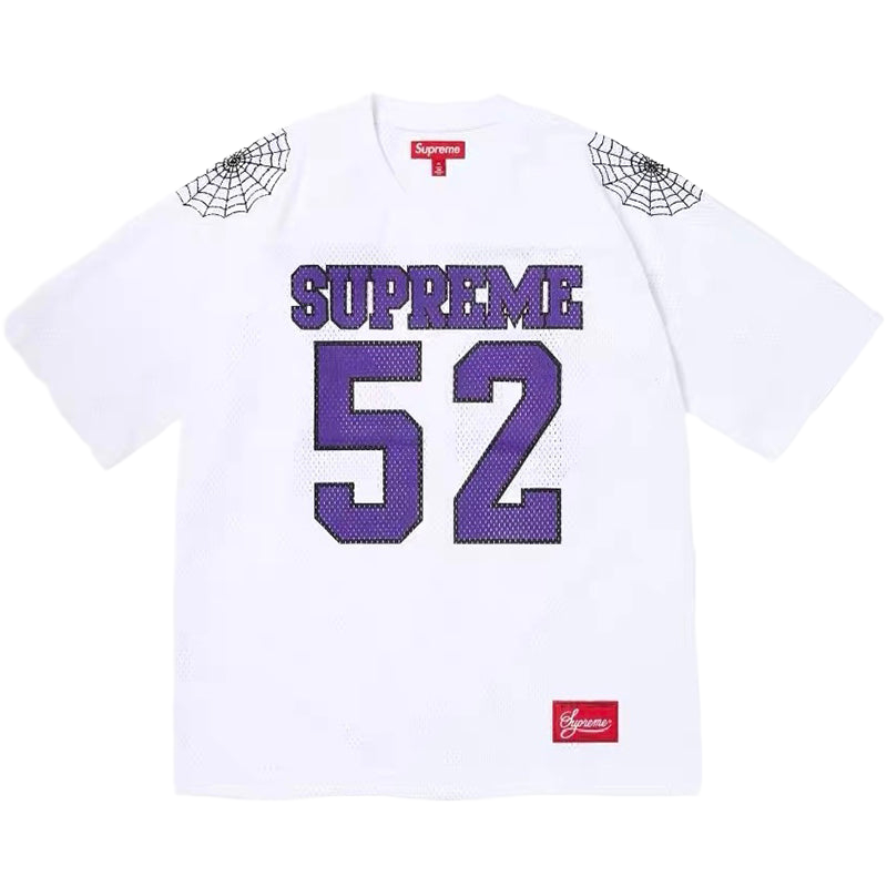 Supreme Spiderweb Football Jersey — Black / White