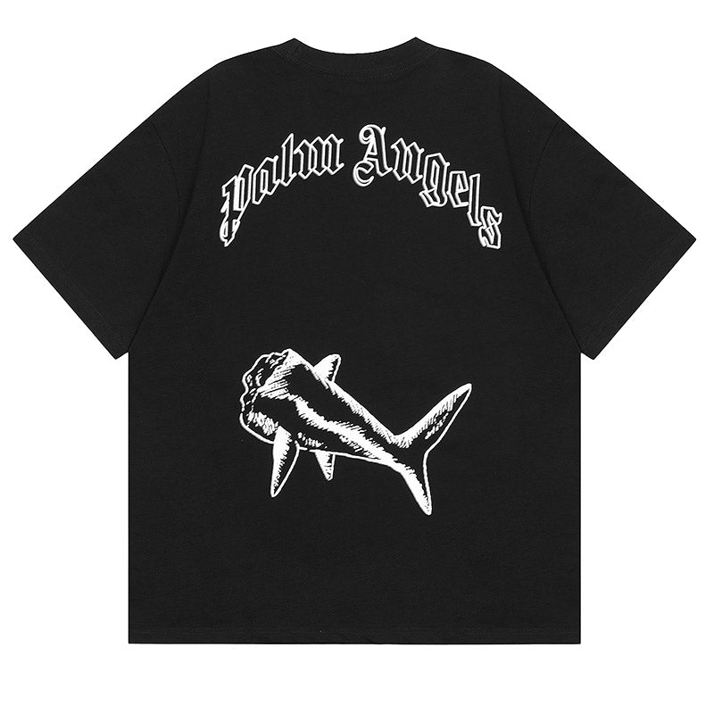 Palm Angels Shark Print Back Logo T-Shirt