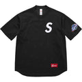 Supreme S Logo Baseball Henley — Black / White