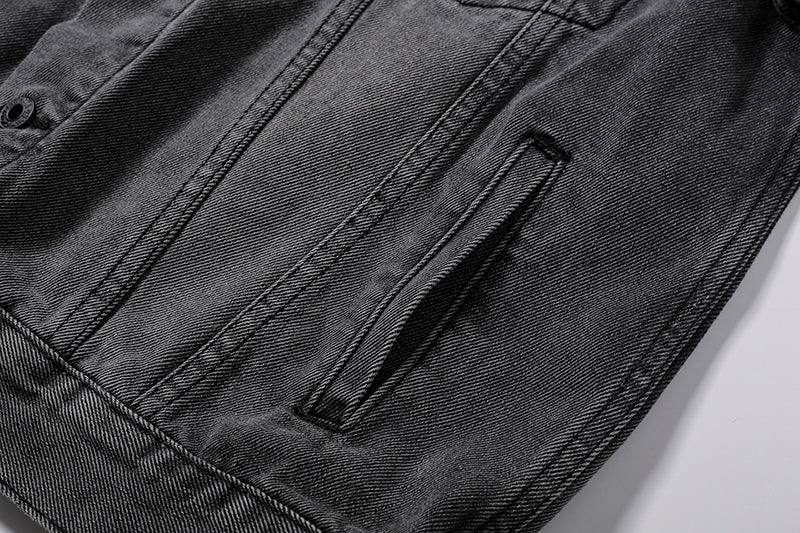 OFF-WHITE Arrow Logo Washed Distressed Denim Jacket