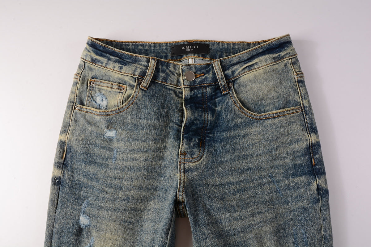AMIRI Slim Fit Distressed Jeans – Full Length Denim