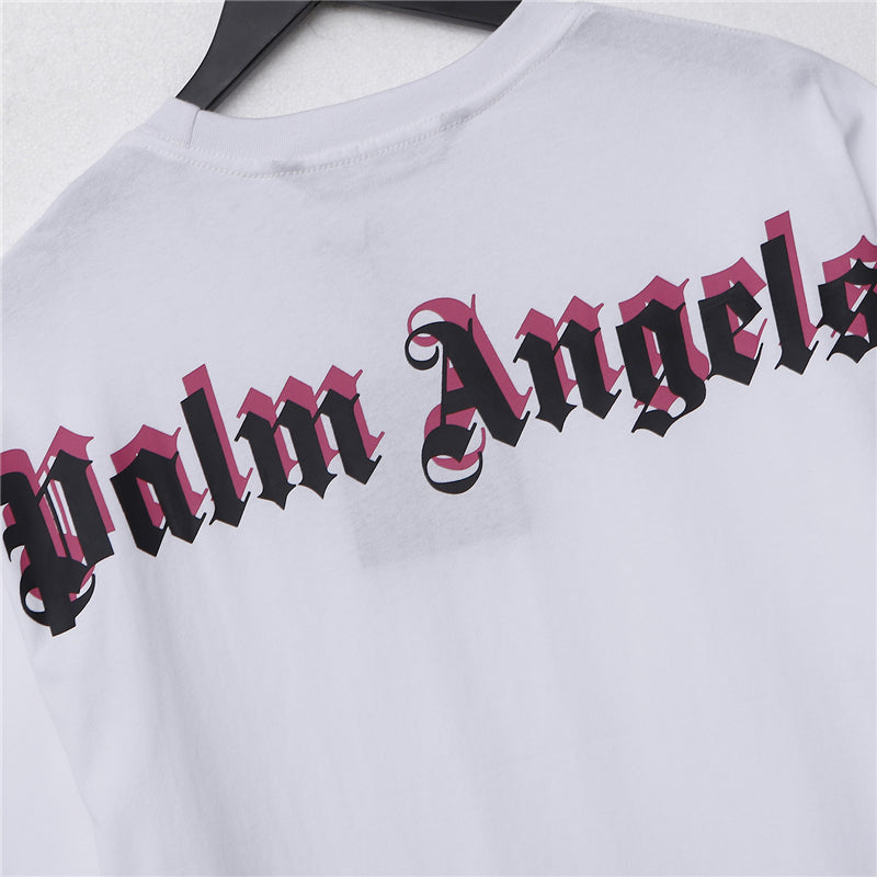 Palm Angels Double-Color Gothic Back Logo T-Shirt – White