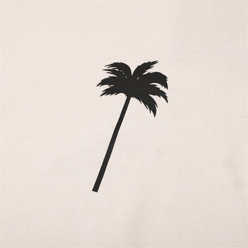 Palm Angels Palm Tree Chest Logo Paint Splatter Oversized T-Shirt