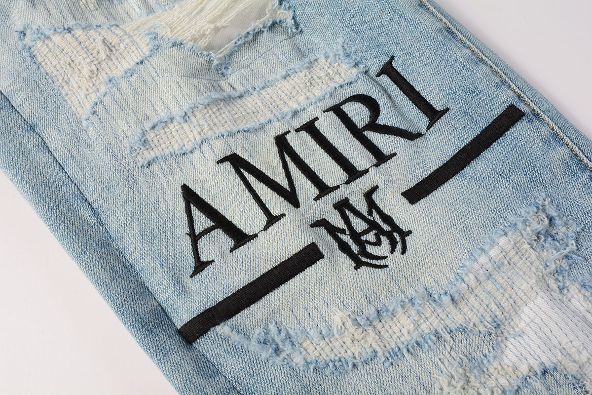 AMIRI Slim Fit Distressed Jeans – Full Length Denim