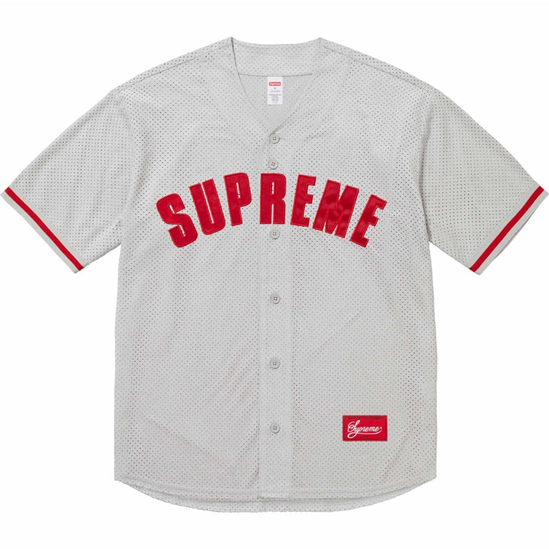 Supreme Ultrasuede Mesh Baseball Jersey — Black / Gray