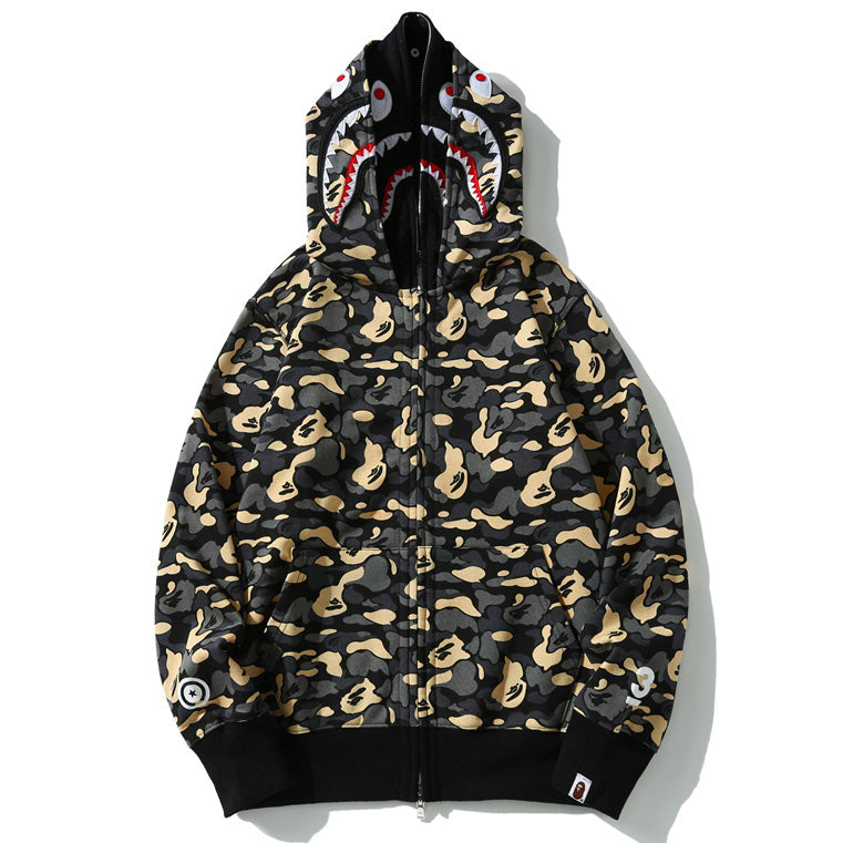 BAPE Camo Shark Double-Zip Hoodie
