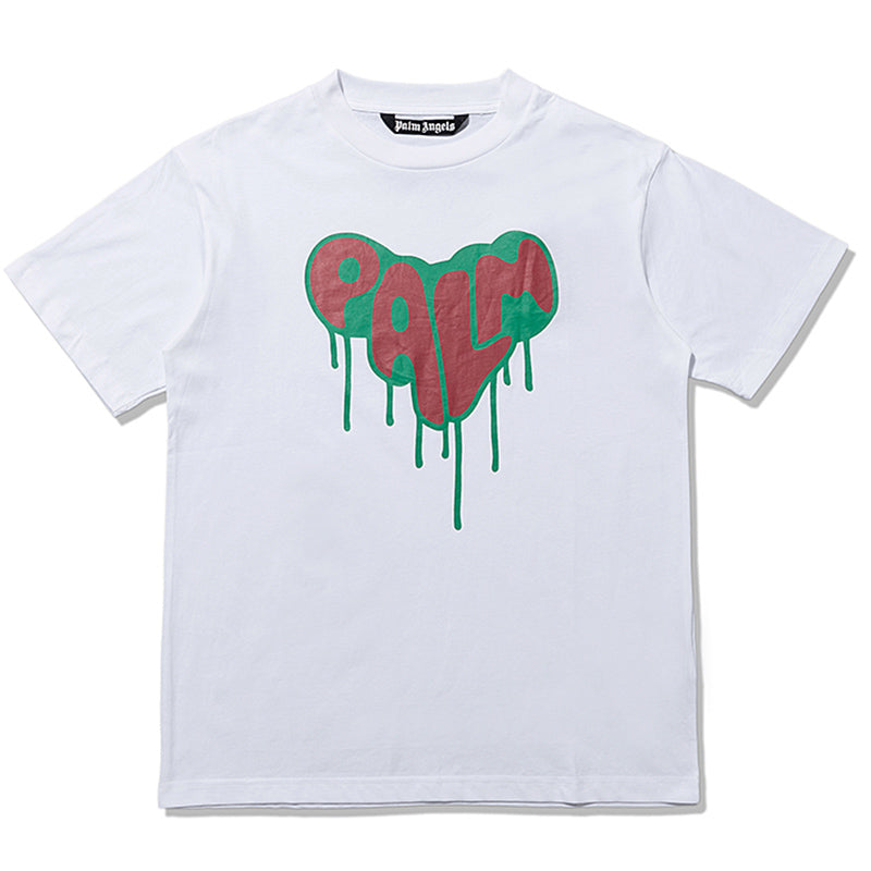 Palm Angels Dripping Heart Graffiti T-Shirt