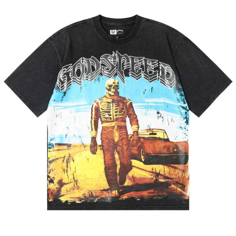 GODSPEED Skeleton Man T-Shirt – 100% Cotton Graphic Tee