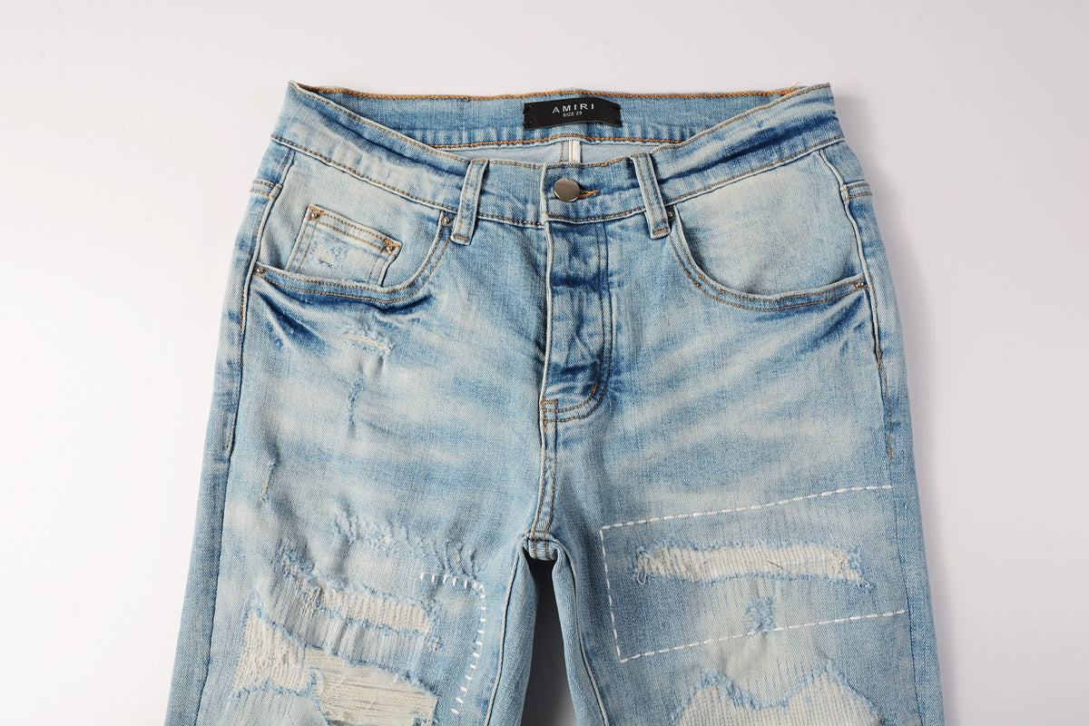 AMIRI Slim Fit Distressed Jeans – Full Length Denim