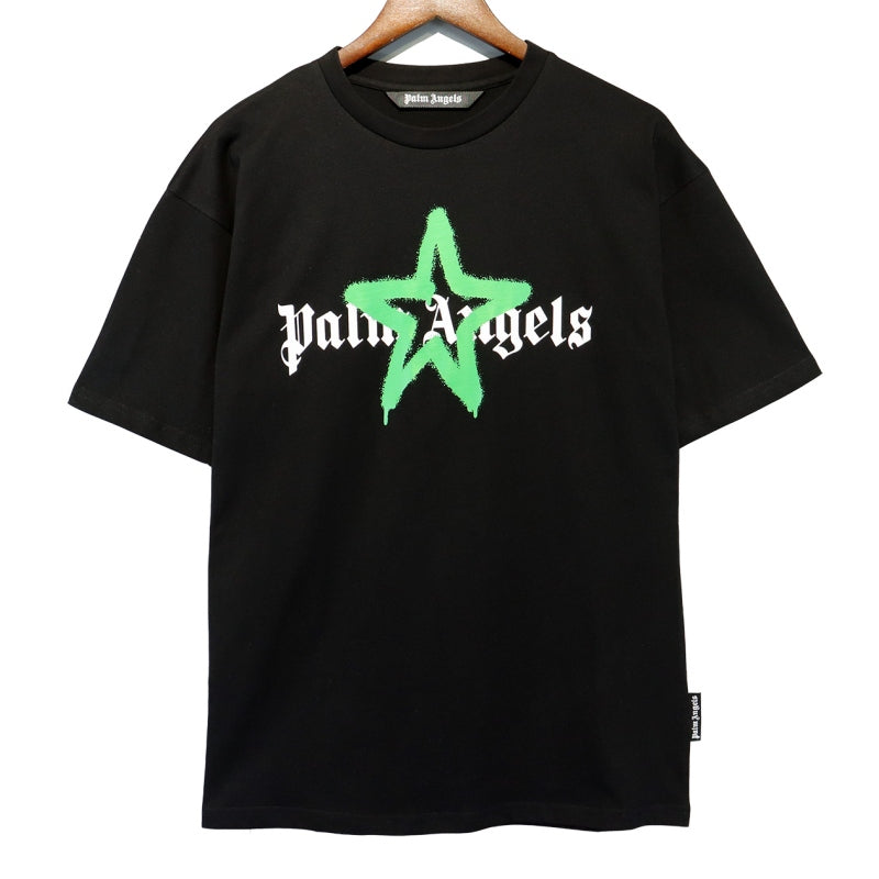 Palm Angels Spray Paint Star Gothic Logo Oversized T-Shirt