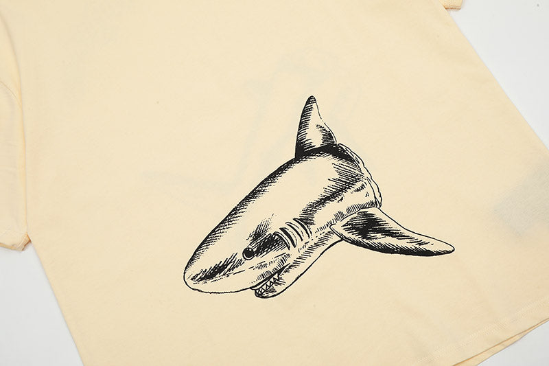 Palm Angels Shark Print Back Logo T-Shirt