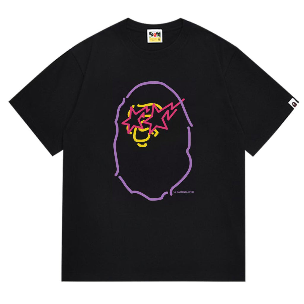 BAPE Ape Head Graphic Tee - Black & White