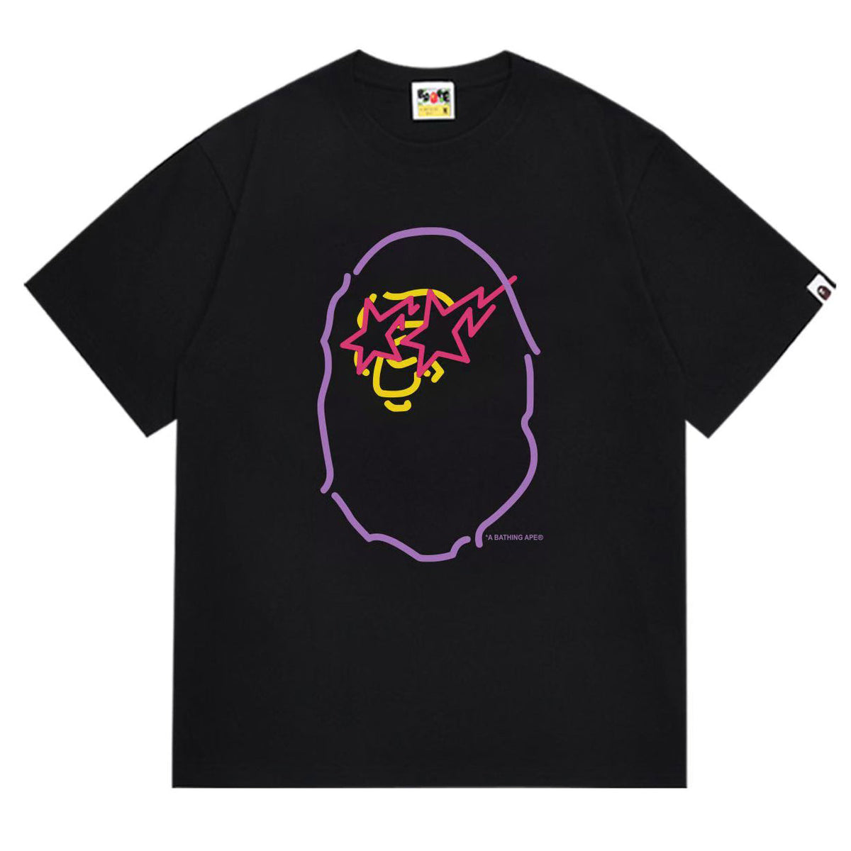 BAPE Ape Head Graphic Tee - Black & White