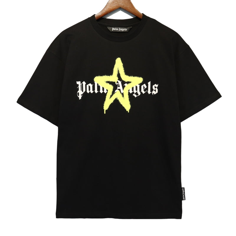 Palm Angels Spray Paint Star Gothic Logo Oversized T-Shirt