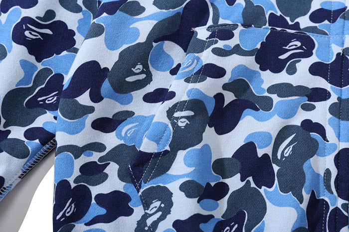 BAPE Big ABC Camo Shark Double-Hood Hoodie & Shorts Set