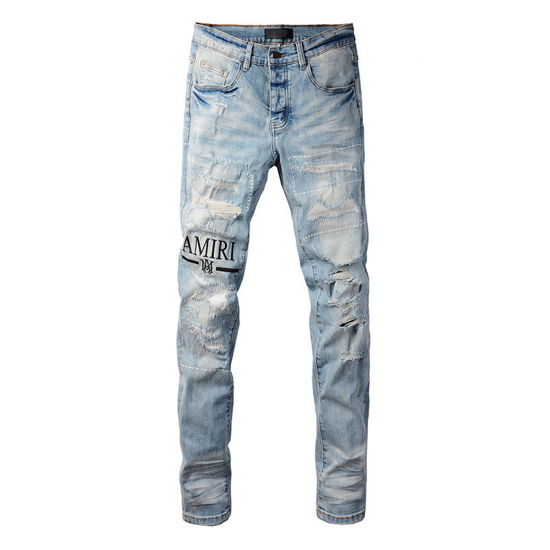 AMIRI Slim Fit Distressed Jeans – Full Length Denim