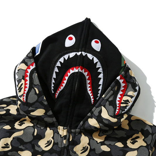 BAPE Camo Shark Double-Zip Hoodie