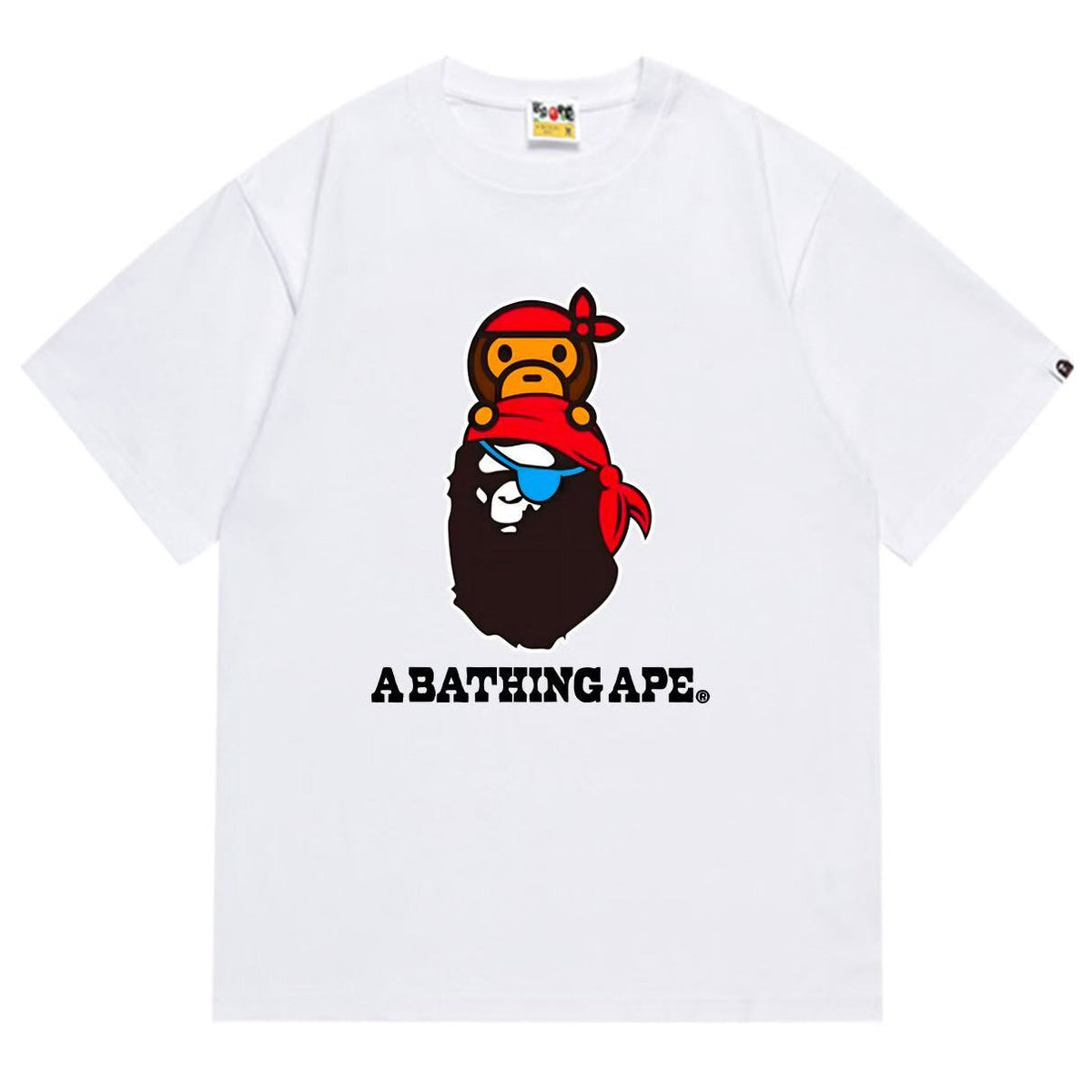 BAPE Ape Head Pattern Tee - Black & White